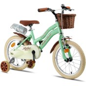 Resim Retro Classic Özel Seri, Hasır Örme Sepetli, Deri Elcikli 16 Jant Çocuk Bisikleti, 4-6 Yaş Çocuk Bisikleti (95-115CM), Unisex 