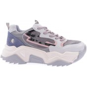 Resim Dgn Kadın Bağcıklı Kalın Taban Sneakers Ayakkabı Buz Gri Leopar 762113138 