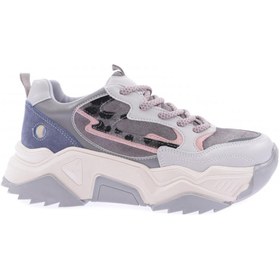 Resim Dgn Kadın Bağcıklı Kalın Taban Sneakers Ayakkabı Buz Gri Leopar 762113138 
