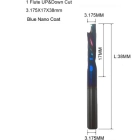 Resim 2Liyao 3.175X17X38MM Mavi 1 Adet 3.175/4/6/8/10MM 3A Yukarı Aşağı Bileşik Tek Flüt Spiral Karbür Değirmen Takım Kesiciler Sıkıştırma Ahşap Parmak Freze Kesicisi (Yurt Dışından) 