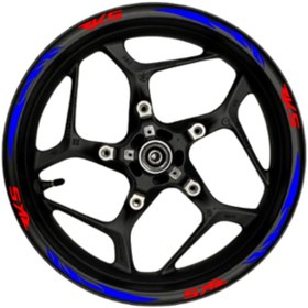 Resim 16 Parça Rks Jant Şeridi Model 1 Kırmızı-Mavi-25X9 Cm 