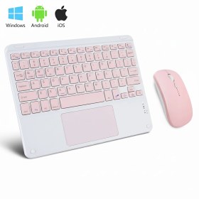 Resim Microcase Tablet Ve Telefonlar İçin Bluetooth Touchpad Klavye Ve Mouse Set Pembe- Al5398 Pembe 