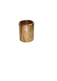 Resim Paslanmaz Gold Ofis Mutfak Banyo Çemberli Çöp Kovası 3 Litre Altın 