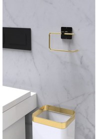 Resim Karteya Yapışkanlı Gold Tuvalet Kağıdı Tutacağı/tuvalet Wc Kağıtlık Gold 