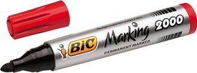 Resim BIC Intensity Marker 2000 Yuvarlak Uçlu Permanent Markör, Kırmızı, 12'li Kutu, 1.7 mm Sağlam Uç, Hızlı Kuruyan Mürekkep 