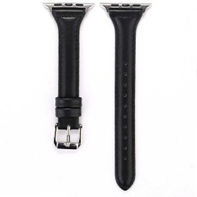 Resim Gpack Apple Watch Series 4 5 44MM Deri Renkli İnce Tasarım KRD 28 Siyah Kordon 