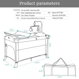Resim 4'ü 1 Arada Bebek Yanı Beşik Co-Sleeper, Çok Fonksiyonlu Peacock Mavi 