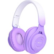 Resim NSMTECH Zore M6 Plus Ayarlanabilir ve Katlanabilir Kulak Üstü Bluetooth Kulaklık-Mor 
