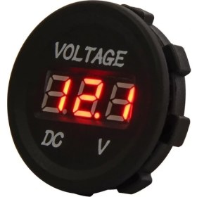 Resim PlatoonAraba Motosiklet Kırmızı LED Dijital Ekran Voltmetre Su Geçirmez 