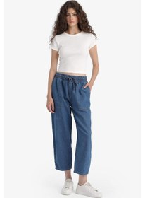 Resim DeFacto Pull On Carrot Fit Yüksek Bel Crop Fit Yumuşak Jean Pantolon E0954AX25SMNM85 