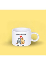 Resim Sevgililere Özel Tasarımlı Motto Kahve Fincanı Saydam 