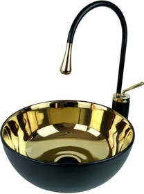 Resim Pure Concept Pure Siyah Gold Tezgah Üstü Çanak Lavabo Bg-306 