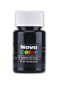 Resim Siyah Kumaş Boyası Tişört Çanta Tekstil Boyası 30 Ml 1 Adet Nova Çok Renkli 