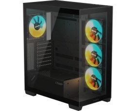Resim Gigabyte C500P St 50MM Soğutma Mesafeli Rgb Cam Mid-Tower Kasa (Siyah) 