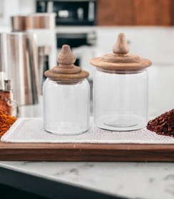 Resim The Mia Madera Kapaklı Saklama Kavanozu 21x12x12 Cm 