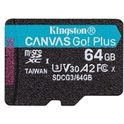 Resim Kingston SDCG3-64GB 64GB microSDXC Canvas Go Plus 170R A2 U3 V30 Card + ADP Hafıza Kartı 