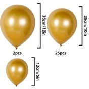 Resim Gaojunshop01 52 Parça Altın Metal Balon Seti Doğum Günü Düğün Parti Dekorasyon Altın 