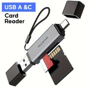 Resim PULWTOP USB 3.0 SD Kart Okuyucu, Dijital Kamera SD Kart Görüntüleyici için 2'si 1 Arada USB C Hafıza Kartı Okuyucu, SD/TF ile Uyumlu, MacBook Air, iPad için 