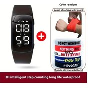 Resim Sunshine022 Unisex Spor Fitness Saati Adım Sayar Suya Dayanıklı Usb Şarj Siyah Ter Emici Bileklik Diğer 