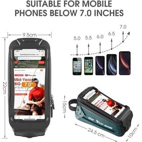 Resim Sones West Bıkıng 2.5l Bisiklet Ön Kiriş Cep Telefonu Dokunmatik Ekran Sert Kabuk Çanta Floresan Sarı 