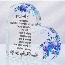 Resim Trendooze Şekli Plak Onun Marka Koca Kalp İçin Hediyesi Eşi Düğün Anıt Akrilik Adet, Adet 1 1 Se 1 Adet 