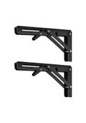 Resim Suntek Magideal 2 Adet Katlanır Raf Destekleri Metal Siyah-18-inç 