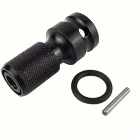 Resim 3 adet Hızlı Çıkarma Güç Anahtarı Adaptörü Kiti - 1/2" Kare Sürücü'den 1/4" Altıgen Dönüştürücü, DIY ve Metal İnşaat Projeleri için O-Ring'ler ve Çiviler, Çelik İnşaat, DIY Temel | Şık Siyah Bitiş | Dayanıklı Çelik İnşaat, Çivi Anahtarı Adaptörü, Çivi Anahtarı Adaptörü 
