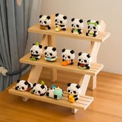 Resim Panda Serisi Birbirine Geçmeli Küçük Parçacık Yapı Blokları Sevimli Karikatür Hayvan Modelleri Montaj Oyuncakları Yaratıcı Hediye Masa Süsleri 