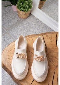 Resim Fox Shoes Bej Kalın Tabanlı Kadın Günlük Ayakkabı K294760009 