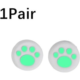 Resim 1 Çift Beyaz Yeşil Silikon Kaymaz Kapak Nintendo Switch Lite İçin Gamepad Denetleyici Başparmak Sapları Sopa Kapakları S 