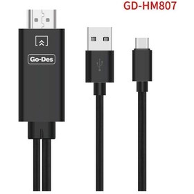 Resim Go Des GD-HM807 Type-C HDMI 4K Kablo 180 cm Görüntü Aktarım Kablosu - Siyah ZORE-260171 