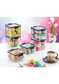Resim Saklama Kapları - 3'lü Set Orta 3 X 700 Ml - Ft-105 Antrasit Ve Seffaf 