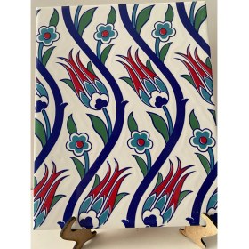 Resim Armada Çini 20x20 Cm Ac 20 Sarmaşık Lale Desenli Çini Seramik Karo 