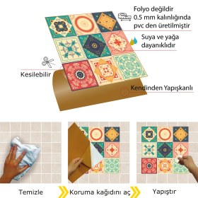 Resim Tink Kendinden Yapışkanlı Tokyo Desenli Pvc Karo 30X30 cm (56 Adet) 5m2 