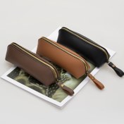 Resim Minimalist Suni Deri Kalem Kutusu, Düz Renk Fermuarlı Kırtasiye Düzenleyici, Katlanabilir Retro Suni Deri Madeni Para Çantası, Sentetik Suni Deri Astarlı, Desen Yok, Okul ve Ofis Kullanımı İçin - Siyah, Kahve, Açık Kahverengi 