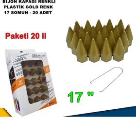Resim caraks Sivri Mermi Tip Bijon Kapağı Plastik Gold Renk 17 Mm Bijon Uyumlu 20 Adet - 