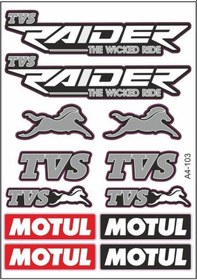 Resim Gogo A4 Sticker Set Beyaz 103 - Tvs Raider 