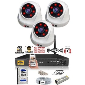 Resim Ids - 3 Kameralı 1080P Fullhd 5Mp Sony Lensli Kamera Seti - 2026 