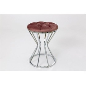 Resim Sarı Metal Ayaklı Puf Tabure Koltuk Gülkurusu 