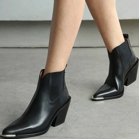 Resim BELLINI BLACK LEATHER BOOTIES - Black / 41 EU 