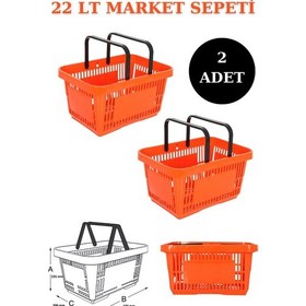 Resim 2 Adet 22 Litre Market Sepeti, Alışveriş Sepeti, Market Sepeti T 