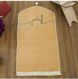 Resim El Kuba Lüks Astarlı Biyeli Seccade Vizon 66x125cm 565 Gr 