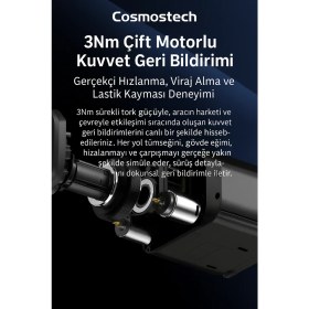 Resim Cosmostech Pxn V99 Direksiyon Seti – 3.2nm Force Feedback, 270°/900°, Vites & Pedal Dahil – Pc, Xbox, Ps4 Uyumlu Oyun Direksiyonu 