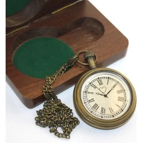 Resim MCM Group Ahşap Kutulu Pirinç Köstekli Saat Model 5 