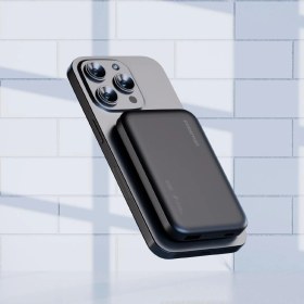Resim Polosmart PBS133 Magsafe Kablosuz Hızlı Taşınabilir Şarj Cihazı Powerbank 5000 Mah Antrasit 