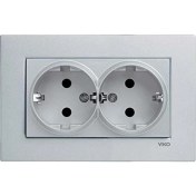 Resim Novella Gümüş Ikili Toprakli Priz Çarpma Karşıtı Çocuk Korumalı 