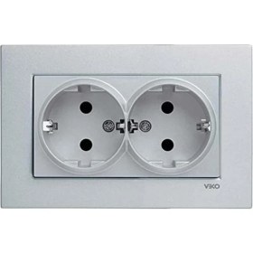 Resim Novella Gümüş Ikili Toprakli Priz Çarpma Karşıtı Çocuk Korumalı 