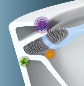 Resim Ördek Tasarımlı Silikon Tuvalet Ve İnce Detay Fırçası Kahverengi 