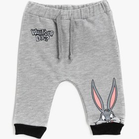 Resim Erkek Bebek Bugs Bunny Lisanslı Baskılı Beli Bağlamalı Eşofman Altı 