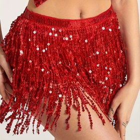 Resim Kadınlar için Pullu Tül Etek, Karın Dansı Bel Şal, Parıltılı Tül Kemer, Cadılar Bayramı Rave Kostümü Performans Kıyafeti 